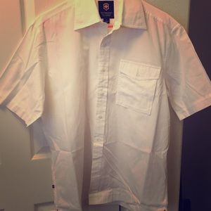 Starch white Swiss Army short sleeve.